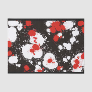 Black, White and Red Paint Splatter Tissue Paper