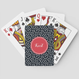 Black, White and Red Personalised Playing Cards