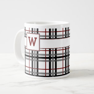 Black White and Red Plaid Speciality Mug