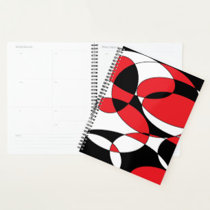 Black, White and Red Planner