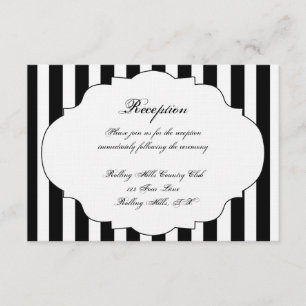Black White and Red Rose Wedding Reception Invitation