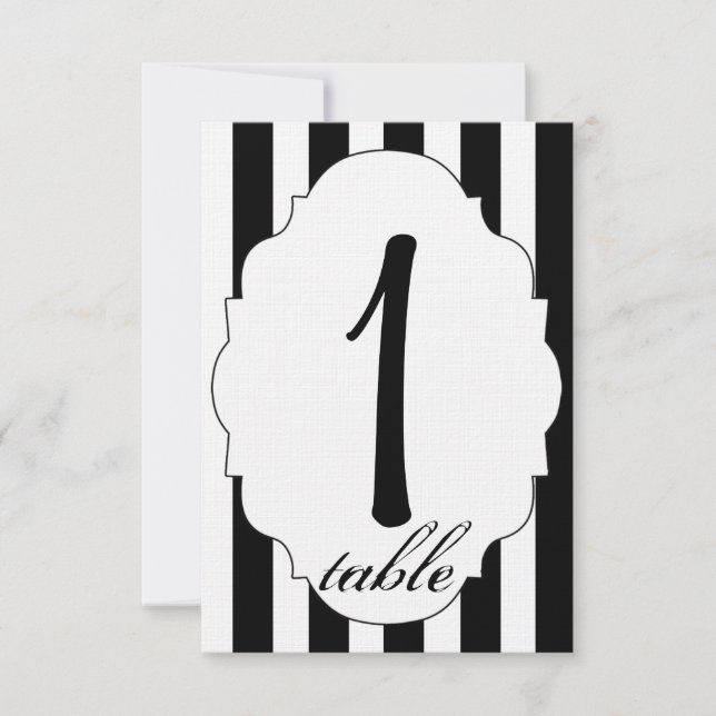 Black White and Red Rose Wedding Table Number (Front)