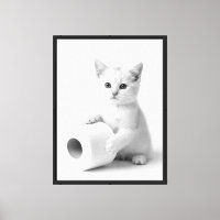 Black White Animal Funny Cat Photo Art Minimalist