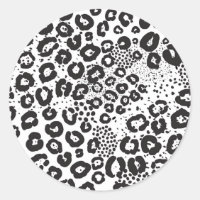 Black White Animal Print Snow Leopard Cheetah