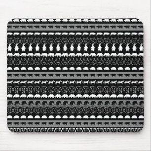 Black White Animals Modern Stripes Pattern #2 Mouse Pad