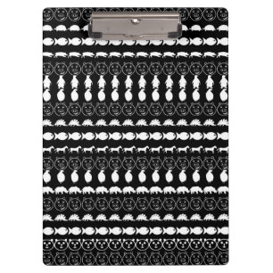 Black White Animals Modern Stripes Pattern Clipboard