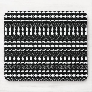 Black White Animals Modern Stripes Pattern Mouse Pad