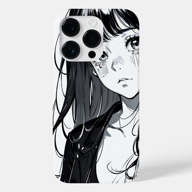 Black & White Anime Girl Case-Mate iPhone Case (Back)
