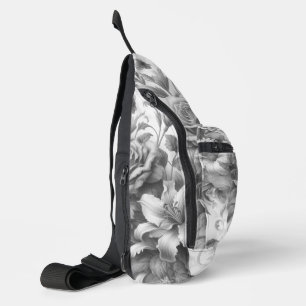 Black & White Antique Floral Perfection Sling Bag