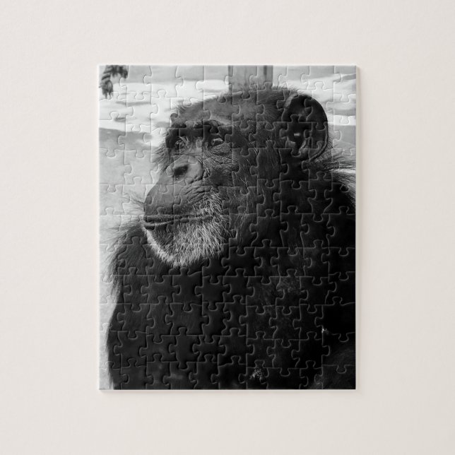 Black & White Ape Monkey Jigsaw Puzzle Gorrilla (Vertical)