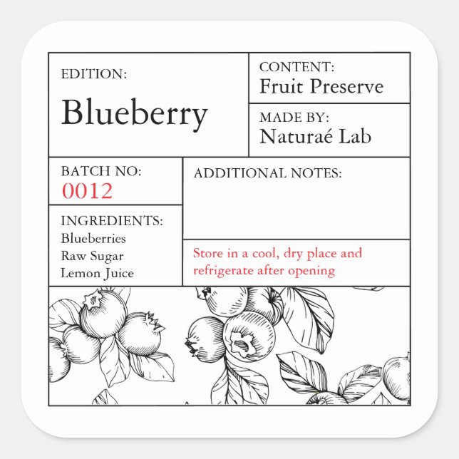 Black & White Apothecary Blueberry label (Front)