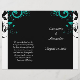 Black White Aqua Reverse Swirl Foldable Program
