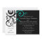 Black White Aqua Swirl Wedding Invitations