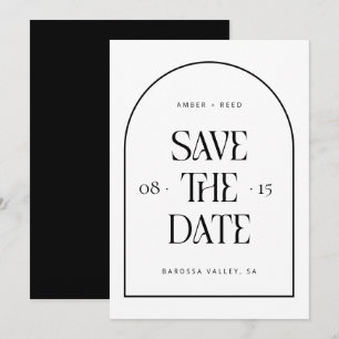 Black & White Arch Retro Minimal Modern Font Save The Date