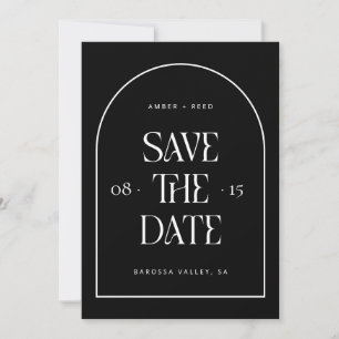 Black & White Arch Retro Minimalist Modern Font Save The Date