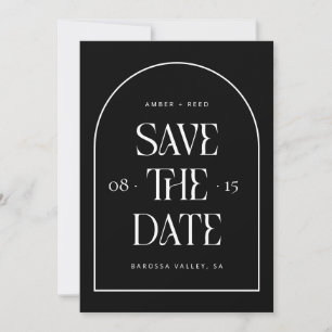 Black & White Arch Retro Minimalist Modern Font Save The Date