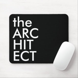 Black White Architect Bold Design Typography Mouse Pad