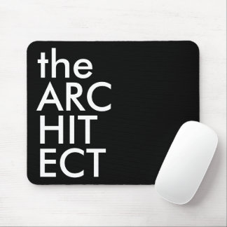 Black White Architect Bold Design Typography Mouse Pad