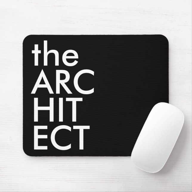 Black White Architect Bold Design Typography Mouse Pad (With Mouse)