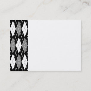 Black White Argyle Business Card