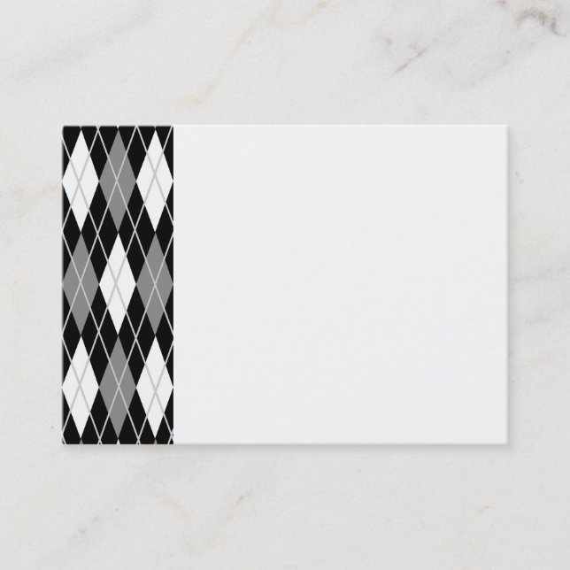 Black White Argyle Business Card (Front)
