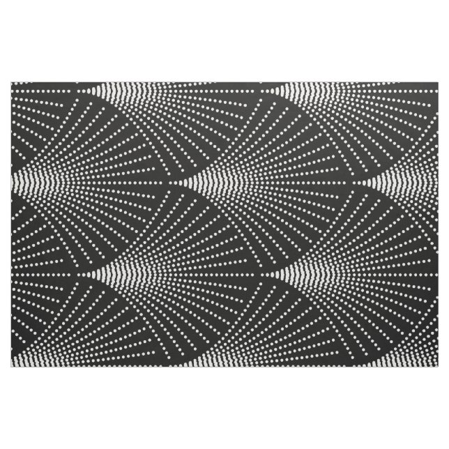 Black & White Art-Deco Geometric Pattern Fabric (Fat Quarter)