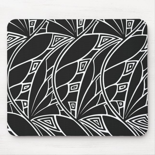 Black & White Art Nouveau Mousepad (Front)