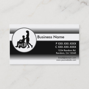 Black white assisted living business cards