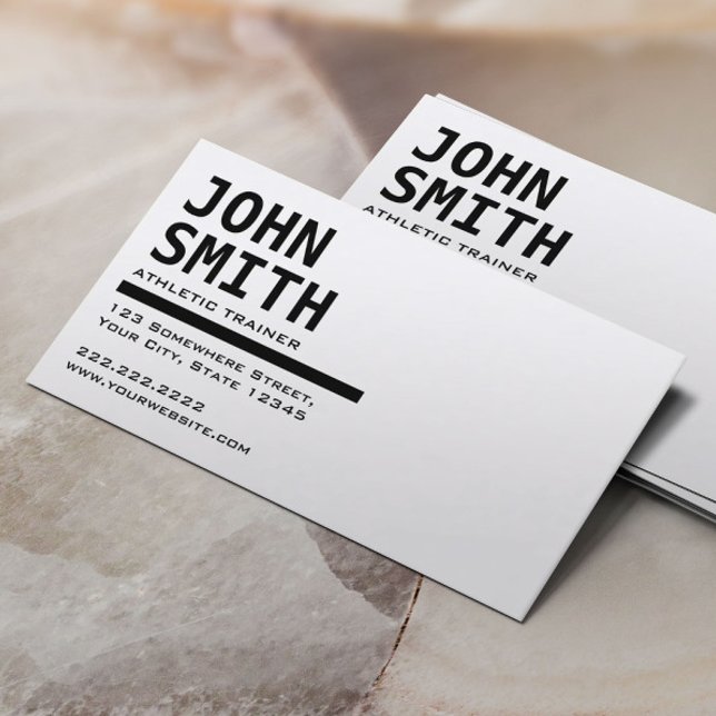 Black & White Athletic Trainer Business Card (Creator Uploaded)