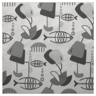 Black & White Atomic Pattern Fabric