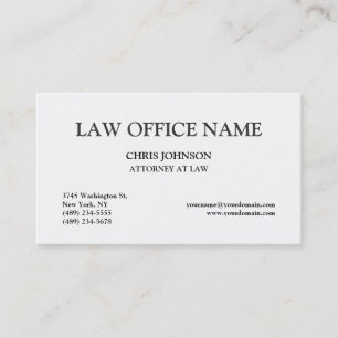 Black & White Attorney at Law Business Card