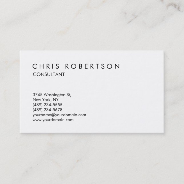 Black White Attractive Charming Business Card (Front)