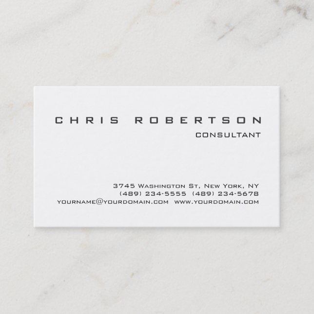 Black White Attractive Charming Business Card (Front)