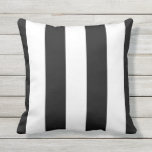 Black & White Awning Stripe Outdoor Throw Pillow<br><div class="desc">Update your garden furniture with this stylish Black & White Awning Stripe Outdoor Throw Pillow. Designed to withstand the weather come rain or shine, each outdoor pillow is made from UV and mildew resistant polyester. Perfect for indoors as well! Different size and fabric options available to choose from. Check out...</div>