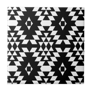 Black & White Aztec Pattern Tile