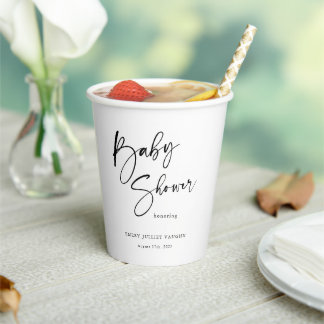 Black & White Baby Shower Paper Cups