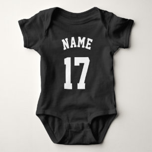 Black & White Baby   Sports Jersey Design Bodysuit
