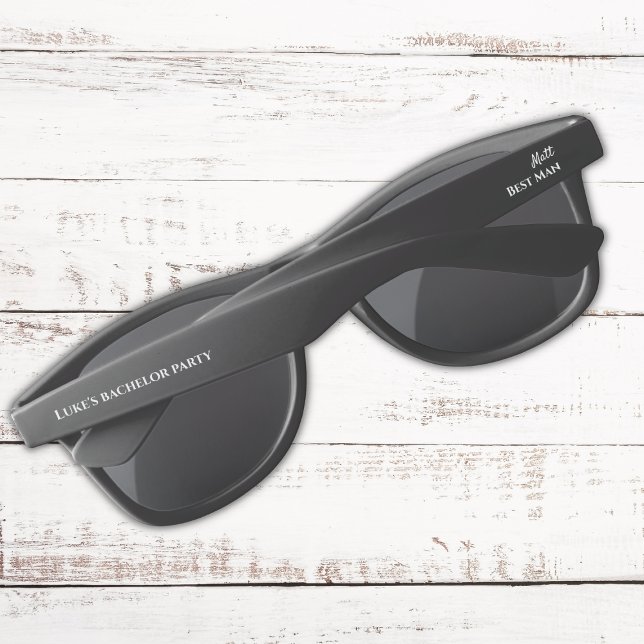 Black White Bachelor Party Best Man  Sunglasses (Creator Uploaded)