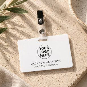 Black & White Badges l Business Logo Employee ID Badge