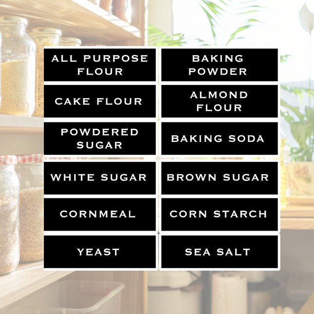 Black & White Baking Ingredients Pantry Stickers (Creator Uploaded)