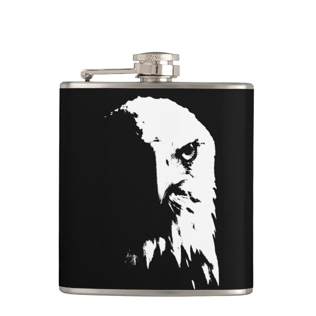 Black & White Bald Eagle Flask (Front)