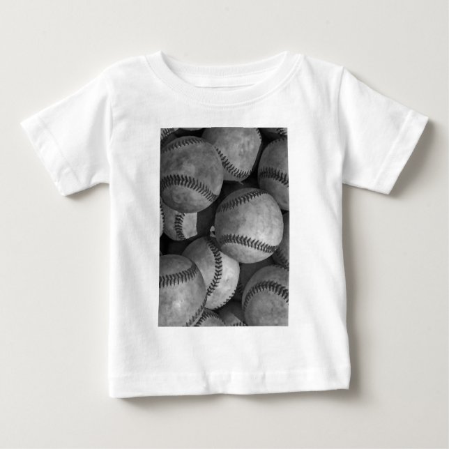 Black & White Baseball Baby T-Shirt (Front)