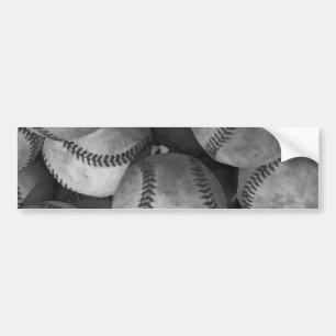 Black & White Baseball Bumper Sticker