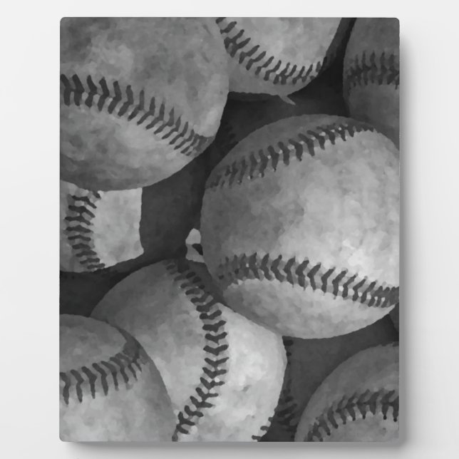 Black & White Baseball Plaque (Front)