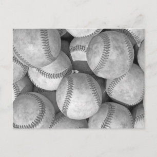 Black & White Baseball Postcard