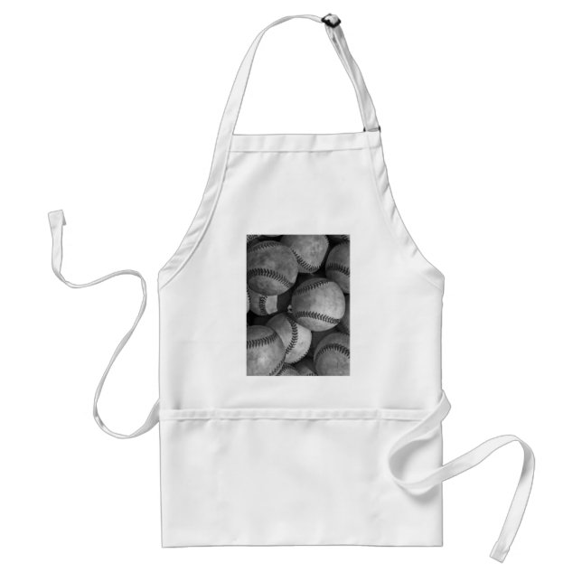 Black & White Baseball Standard Apron (Front)