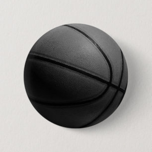 Black & White Basketball 6 Cm Round Badge