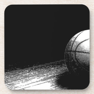 Black White Basketball Art Coaster