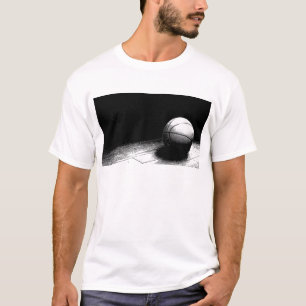 Black White Basketball Art T-Shirt