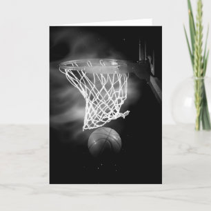 Black & White Basketball Artwork Greeting Card